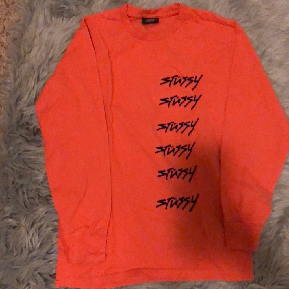 Neon salmon Stussy shirt